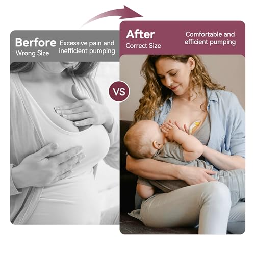 TOVVILD 20mm Flange Inserts for 24mm Flange/Shield, Compatible with Momcozy/Medela/MOMMED/Spectra Breast Pumps, Pump Parts Replace (4PCS 20mm)