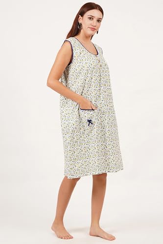 Image of Breezly Woman's Long Short Calf Length Pure Cotton Nighty