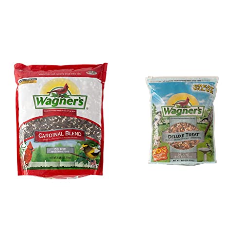 Wagner's 62032 Cardinal Blend Wild Bird Food, 6-Pound Bag & 62067 Deluxe Treat Blend Wild Bird Food, 4-Pound Bag