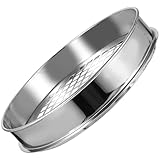 NIYANGLE Cedazo de Malla Redonda para Cocina de Acero Inoxidable 30 Cm Diámetro Agujeros de 15 Mm, Cedazo de Clasificación para Arándanos, Perlas y Uso Doméstico