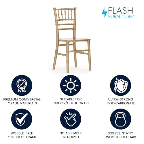 Flash Furniture Hercules Transparent Crystal Resin Party and Event Chiavari Chair for Commercial & Residential Use - Image 5