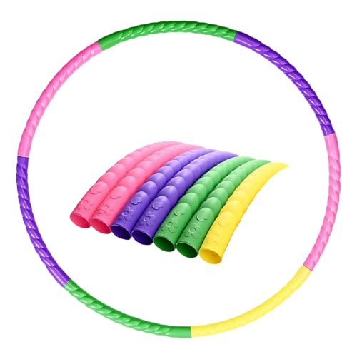 FENGCHUANG Hula Hoop Reifen Kinder 60cm Kunststoff Abnehmbares Hullahub Reifen für Kinder 163g mit 7 Teilen Einstellbar Hula Hup Reifen für Fitness Gymnastik Tanzspiele Kinder und Erwachsene
