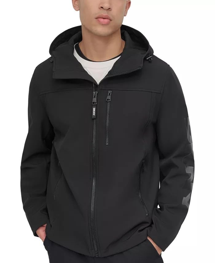 Veste à capuche zippée pour homme DKNY sweat-shirt sportwear noir