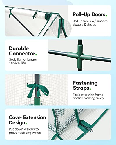 Quictent Mini Greenhouse, Portable Quick-Setup Small Tabletop Waterproof UV Protected PE Cover Shelter for Outdoors/Indoors W/ Raised Base for Garden Plant Seed Starting, 71"x36"x36", White