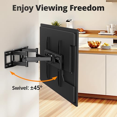 Image of IWORKBOARD 50 55 65 inch Full Motion TV Wall Mount for 32-70 inch TV Bracket, Dual articulating Arms Mount, Tilt Swivel Extension Level, Max VESA 400x400mm, 16 inch Studs, 110 lbs,Fit Most 40 43 50+ TVs