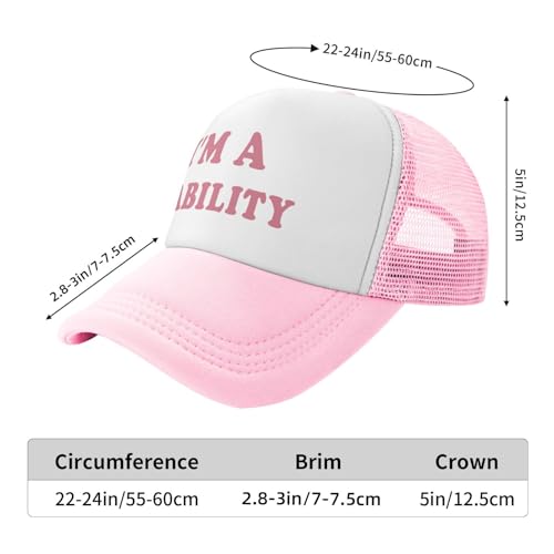 Image of Funny Women Trucker Hats for Women Hot Pink Funny Gag Hats for Women Girls Men Hat