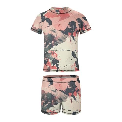 Pink Camouflage MilitaryChildren's Casual Swimsuit Set - Simple and Versatile10-12Y（150cm）4