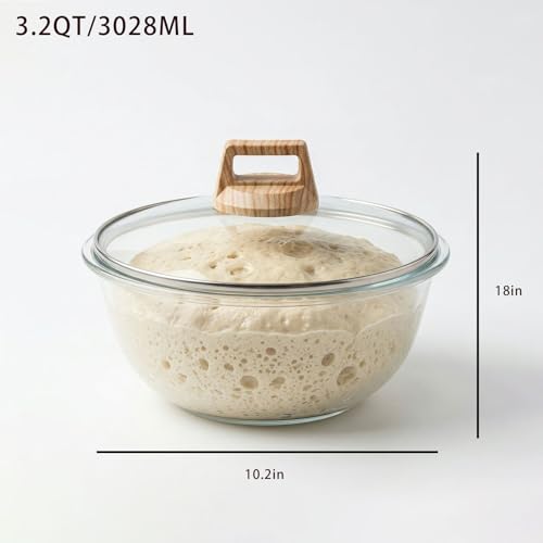 Tazón mezclador de vidrio 3.2 QT con tapa miniatura 2