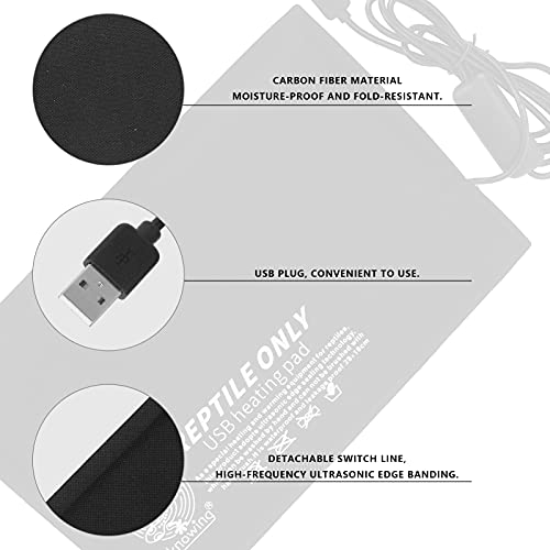 Alfombrilla térmica para reptiles con control USB grande miniatura 6