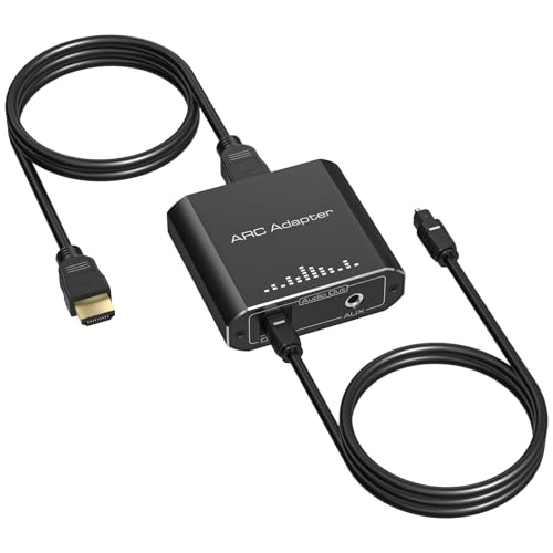VPFET HDMI ARC Audio Extractor Only Work for HDTV ARC to Optical HDMI ARC to RCA Audio Converter Adapter RCA to 3.5MM AUX+Toslink output Support 192KHZ for Soundbar Speaker Headphones Amplifier No CEC