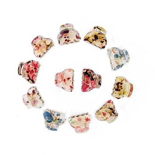 Kaide Mini Plastic No-Slip Grip Jaw Hair Clip,Small Acrylic Hair Claw Clips,Pack of 12