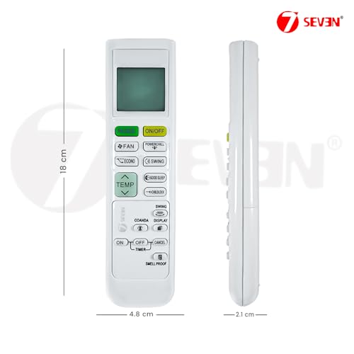 Image of 7SEVEN Compatible Daikin Ac Remote Original ARC480A1 ARC480A6 Model 214 Suitable for Split and Window Air Conditioner and Replicate of Genuine Remotes