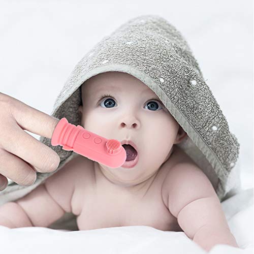 STOBOK 3 Peças de Silicone Escova de Dentes de Dedo de Bebê Dedo Ponto Escova de Dentes de Treinamen