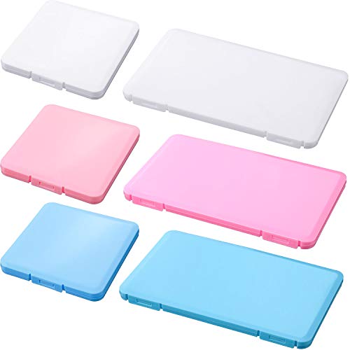 6 Pieces Portable Face Covering Storage Box Plastic Face Covering Box Case Face Covering Organizer Storage Case Container for Face Accessories
