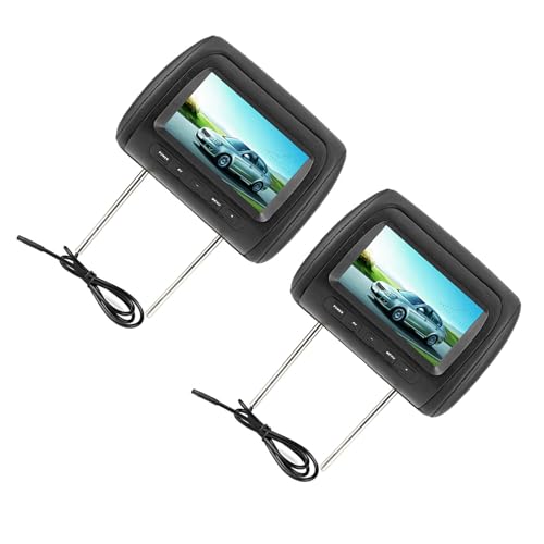 Monitor Video LCD per Poggiatesta Regolabile Display Black Car 2PCS Controllo Wireless 7 Pollici, Universale
