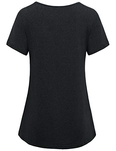 image for MISS FORTUNE v Neck Athletic Shirts for Women, Black Long Workout Shir