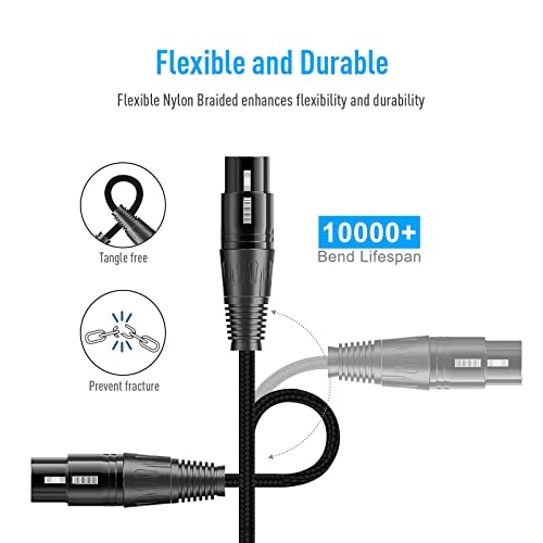 6ft/2M XLR Microphone Cable for Studio Recording and Live Production