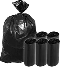 Black Garbage Bags Medium Size (19 x 21 Inch) | 30 Bags x Pack of 6 (180 Bags) | Strong Leak-Proof Dustbin Trash Bags for Kitchen, Office, Bathroom & Home Waste Disposal
