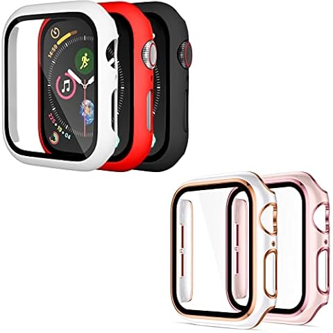 5 Pack Charlam Compatible with Apple Watch Screen Protector Case 44mm iWatch SE Series 6 5 4 Cover