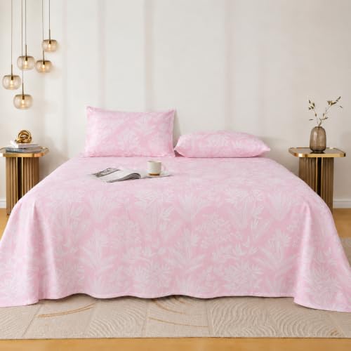 Image of Amazon Brand - Umi Premium Cotton King Bedsheet 90X100 Inches | Beautiful Elegant Design | 160 TC Breathable Fabric | 2 Pillow Covers Included