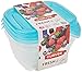CURVER Lot de 3 Boîtes Fresh'n Go (3x0.25L) - Boîte de conservation Alimentaire Transparente- Adaptée au Micro-Ondes, Lave-Vaisselle, Congélateur - Bleu