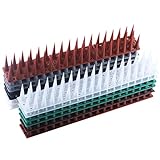 Yesoa Vogelabwehr aus Kunststoff, 33,5 x 4,5 x 3,7 cm, Tierabwehr, 3-reihig, Spikes für Katze, Marder, Taube, Zaun, Fensterbank, Dach, Taubenabwehr, Vogelschutz, robust Taubenabwehr Spikes