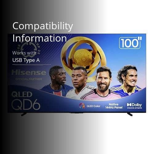 Hisense 100" Class QD6 Series (100QD6QF, 2025 Model) QLED 4K UHD Smart Fire TV, 144Hz, Voice Remote with Alexa, Dolby Vision, Dolby Atmos, Motion Rate 240, HDR 10+, Game Mode Pro, MEMC, VRR, ALLM image 2