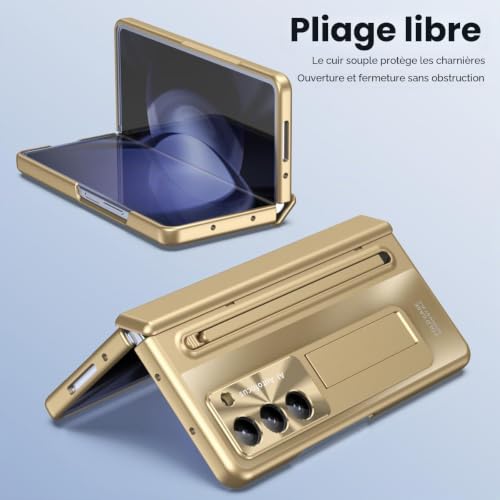 Coque Samsung Z Fold 5 avec protège-charnière et stylet intégrés Unichthy
