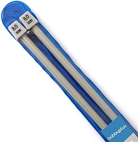 Aluminium Knitting Needles, Single Pointed Set. 35cm(14") long. One Pair: 6mm