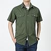 Made with 100% Cotton Short Sleeve Shirts Men Army Military Style Solid Shirt Formal Or Casual Shirt Simple Work Shirts Comfortable Button Down Shirt Soft Cooling Everyday Athletic Wear Green #1