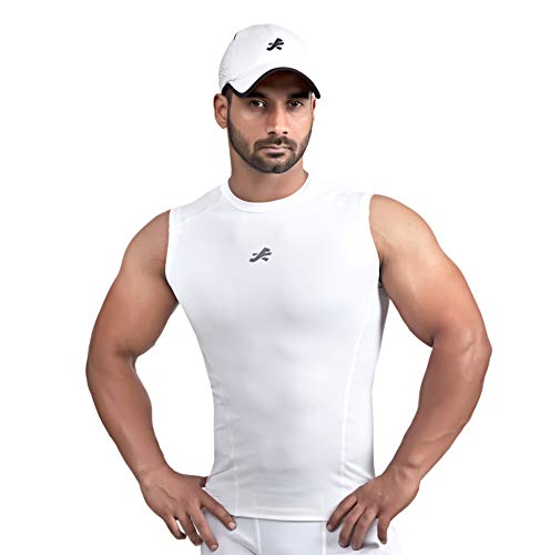 ReDesign Apparels Mens Nylon Cutsleeves/Sleeveless Compression Top for Sports