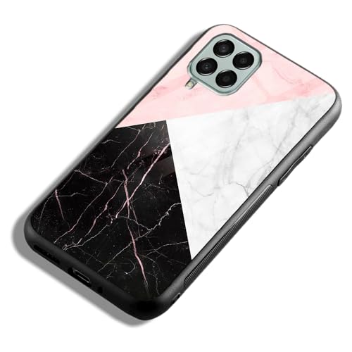 Image of COLORflow Back Cover Compatible with Samsung Galaxy M12 / A12 / F12 | Beautiful Marble Black White Pink | Shockproof TPU Bumper Cover with Camera Protection Back Cover