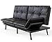Futon Sofa Bed Memory Foam Couch Sleeper Daybed Foldable Convertible Loveseat Black