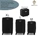 Berwin Reisekoffer aus Polypropylen (PP) Hartschalenkoffer Trolley Koffer Suitcase Luggage Modell Calma Titan Schwarz 4er Set mit Rollen