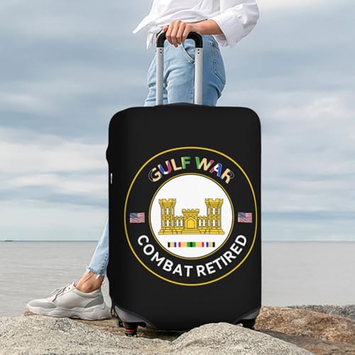 Us Army Mos 12b Combat Engineer Gulf Combat Retired Protect Your Luggage in Style with Our Suitcase Cover - Ideal for Travelers and Business Trips! Large2