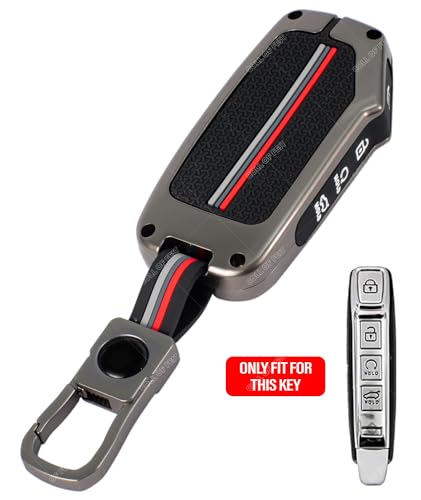 Image of Coll of Fest Premium Metal Silicon Key Cover Compatible with Kia Seltos Facelift | Seltos 2024 | Sonet Facelift | Carens Clavis | Carens X-Line | Seltos 2023 4 Button Key Glow in the Dark