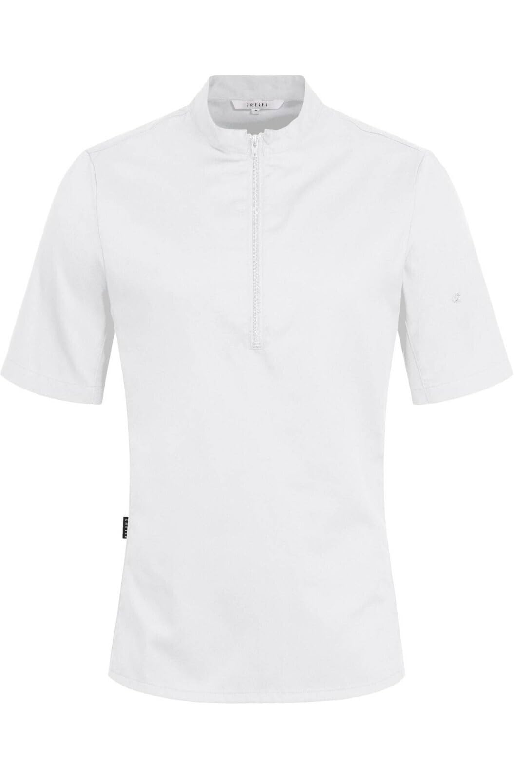 GREIFF Gastro Moda Herren Premium-Kochshirt Kurzarm Slim | Greiff GASTRO-MODA Cuisine Herren Premium-Kochshirt Kurzarm Stehkragen Reißverschluss Logo Slim-Fit Baumwollmix OEKO-TEX®