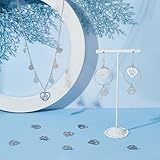 PH PandaHall 24 Stück 4 Stile Edelstahl Anhänger Mit Hundepfotenabdruck Herz Welpenabdrücke Haustier Abdruck Für Schmuck Halsketten Und Armbändern