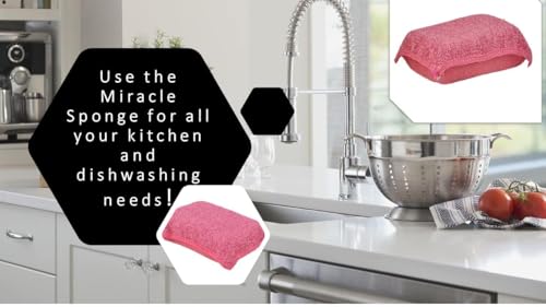 Image of Miracle Microfiber Scrubbing Sponge, Red Extra Scrubbing Power Kitchen Sponge, Sink, Pot, Pan and Dish Washing, Super Absorbent and Rapid Drying, 9-Pack, by Superio