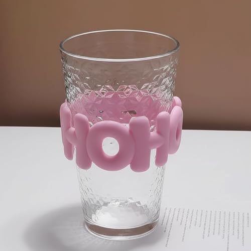 Image of Glass Sipper Tumbler with Straw | 450ml Stylish Cup for Cold & Hot Drinks | Reusable Travel Mug for Office, Gym, Home (Transparent, Pink)