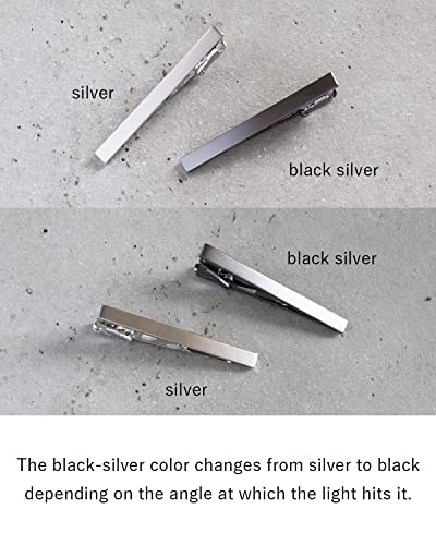 [TAVARAT] Tie Clip Tie Clips for Men Black Silver Tie Bar Tie Pin Tps-0434
