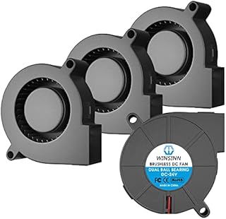 WINSINN 50mm Blower Fan 24V 5015 Dual Ball Bearing 50x15mm Turbine Turbo Brushless - High Speed (Pack of 4Pcs)