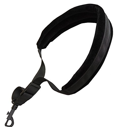 xinlink professional black colored padded alto tenor saxophone neck strap with locking snap hook for sax player music instrument