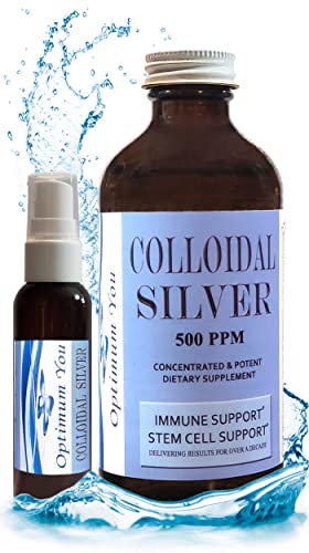 Colloidal Silver 500 PPM (8 oz) with Spray Bottle | Immune Support | Stem Cell Support | No Bad Taste