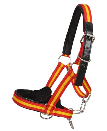 Cabezada cuadra nylon extra Los Nietos Dressage | Talla COB | Color Rojo España | Equipamiento para el caballo | Producto de Guarnicionería | Tradición artesana | Los Nietos