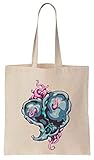 100% Natural Finest Prints Worms Eating A Rotten Heart Cotton Canvas Tote Bag