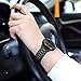 FINTIE 20mm Metal Bands Compatible with Garmin Vivoactive 6/5/3/3 Music, Venu Sq/Venu 2 Plus, Forerunner 55/165/245/645, Samsung Galaxy Watch 42mm/Active 2 1, Black