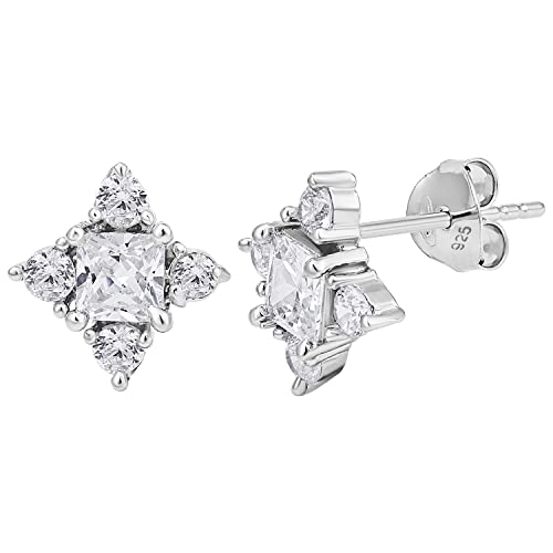 Image of Pissara Attractive 925 Sterling Silver Valentine Day Gift Cubic Zirconia Earrings For Women And Girls|with Authenticity Certificate, 925 Stamp & 6 Months Warranty (E104605)