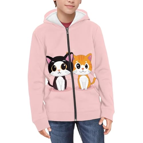 Girls Zip Up Hoodie Sweatshirt 3D Pattern Hoody Coat with Pocket3