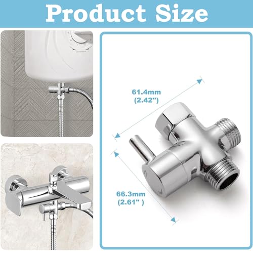 1 Stück 3-Wege-Ventil, Umstellventil Umschalter, Umsteller für Duschkopf-Umwandlung, 3 Wege Umschaltventil Brause, Dusche T Adapter, für Toiletten, Badezimmer, Küche